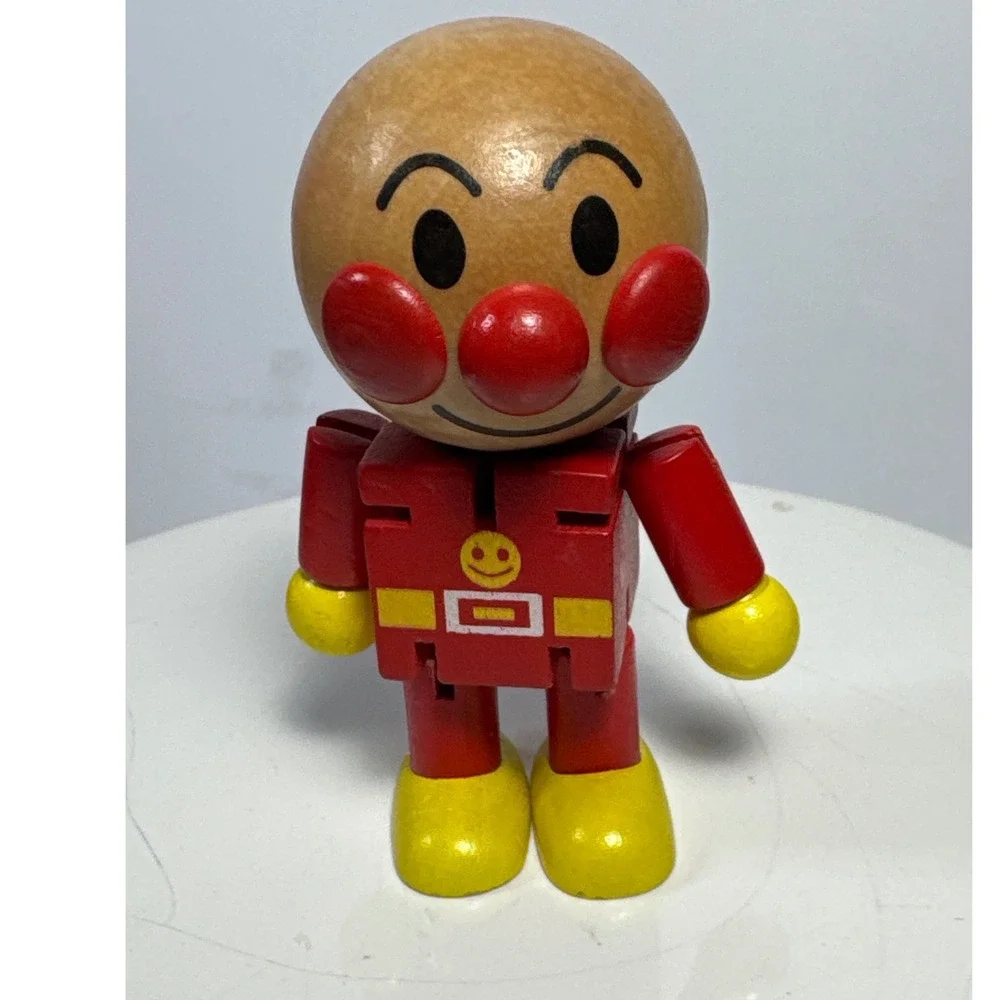 Vintage 2008 Bandai Wooden Anpanman Figure Wooden Candy Toy Japan Import